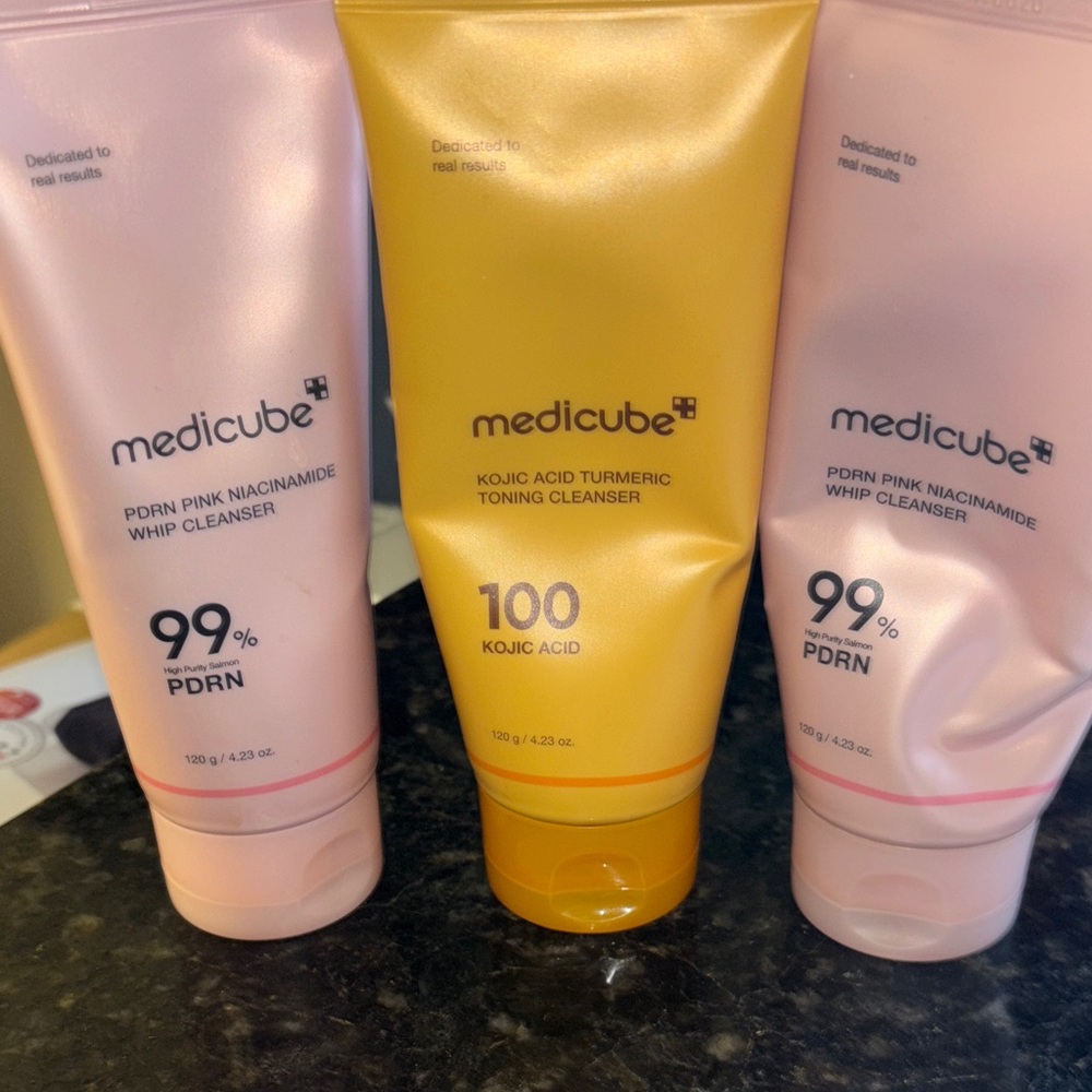 Medicube Pink and Yellow Skincare Cleanser Set